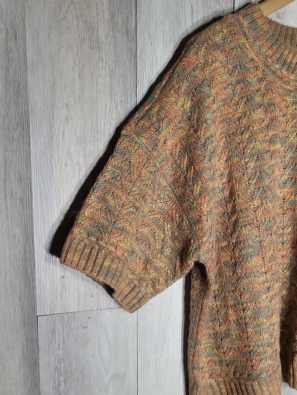 Madewell Womens XL Marled Knit Short Sleeve Sweater Pullover Oversized Cozy - Picture 4 of 9